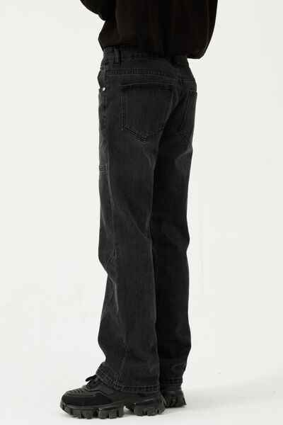 Straight-Leg Jeans with Stitch Detail - Damned Threads